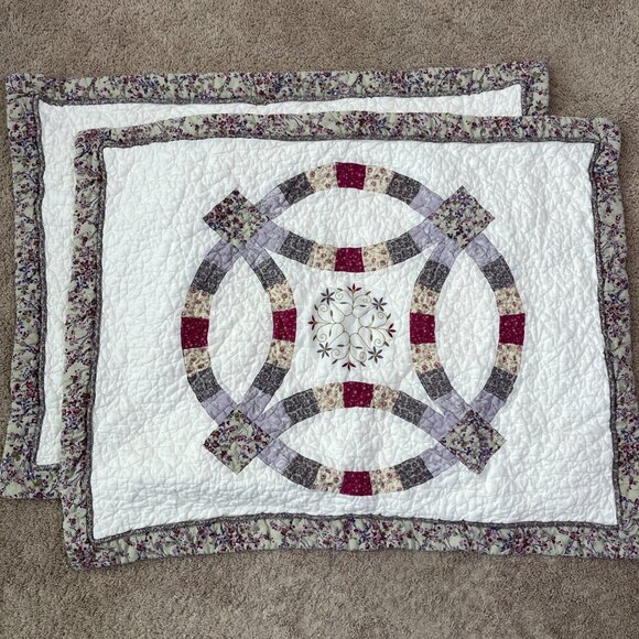 JCPenney Pillow Shams Cottagecore Shabby Chic Quilted Lavendar Country Home Set - Picture 1 of 12